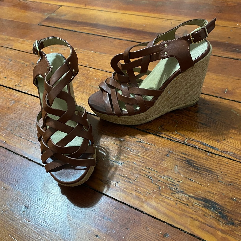 Strappy wedges